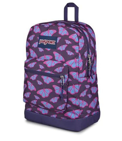 JanSport Cross Town Plus Backpack - Large Main Compartment, Side Water Bottle Pocket, 15-Inch Padded Laptop Sleeve - Flutter By Purple - color: Flutter By Purple