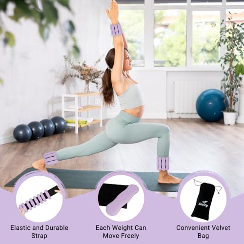 Ankle and Wrist Weights for Women & Men, Adjustable Arm & Leg Weights Set of 2 (1 lb/2 lb Each) Soft Silicone Weighted Bands Weighted Bracelet for Pilates Yoga Dance Walking Running Swimming Water Pool Home Gym Fitness Workout Jogging Gymnastics Aerobics