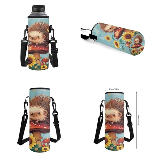 Cute Hedgehog Backpack for Girls Boys Mushroom Sunflower School Bag Set with Lunch Box Pencil Case Water Bottle Holder Elementary Schoolbag Primary Middle School Bookbag Nice Gifts - color: Cute Hedgehog Mushroom Sunflower