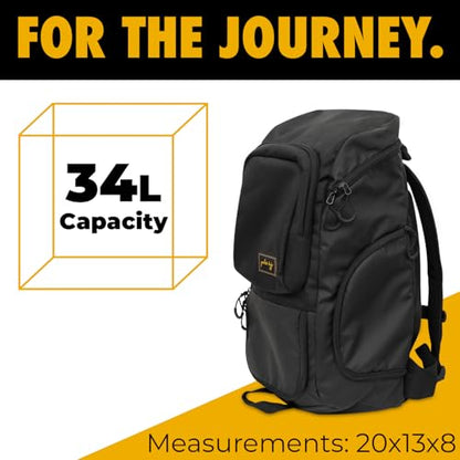 Gold BJJ Jiu Jitsu Backpack - Heavy Duty Gym Bag with Waterproof Gi Pocket - color: Black