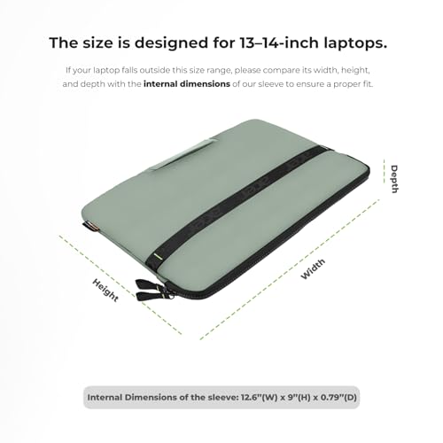 Acer Laptop Sleeve 14 inch, 13.3-14 inch Laptop Case, Shockproof Protective Laptop Briefcase, Waterproof Polyester Notebook Computer Bag for Acer HP ASUS MacBook Dell Lenovo, Green - color: Green, size: 14inch