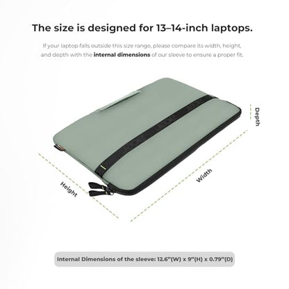 Acer Laptop Sleeve 14 inch, 13.3-14 inch Laptop Case, Shockproof Protective Laptop Briefcase, Waterproof Polyester Notebook Computer Bag for Acer HP ASUS MacBook Dell Lenovo, Green - color: Green, size: 14inch