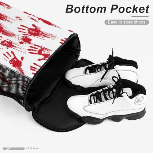 Hand Skull Drawstring Backpack Gym Bag With Shoe Compartment String Bag Sport Beach Swimming Sackpack For Women Men - color: Hand Skull