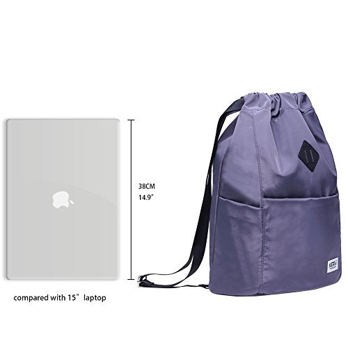 KAUKKO Drawstring Sports Backpack Gym Yoga Bag Shoulder Rucksack for Men and Women(K3031-2 Gray) - color: Grey3031-2