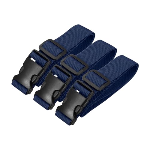 PATIKIL Utility Straps with Quick Release Buckle, (1 Inch x 2 Feet, Dark Blue) (3 Pcs) Adjustable Luggage Polyester Straps Backpack Webbing, Suit for Sleeping Bag/Camping/Hiking - color: Dark Blue, size: 1 Inch x 2 Feet
