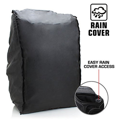 USA Gear Camera Backpack for Photographers DSLR/SLR/Mirrorless Camera Bag with Laptop Slot, Rain Cover, Tripod Holder - color: Black