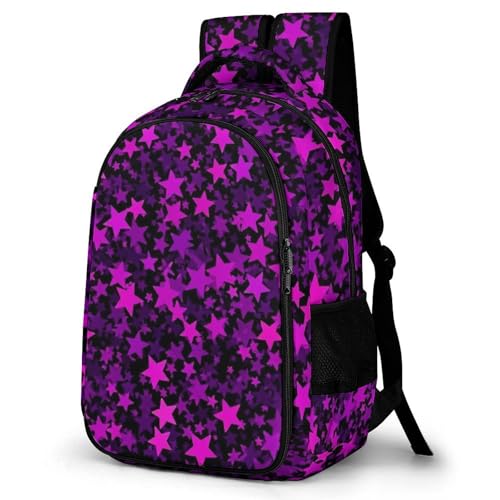 Backpack Purple Star, Lightweight Water Resistant Casual Daypack for Travel Commute and Hiking - color: Pattern (265)