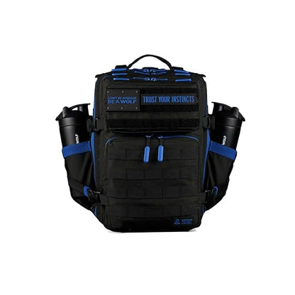 WOLFpak 35L Athletic Gym Backpack - Durable 1000D Waterproof Oxford Material with MOLLE Webbing, Laptop Pocket & Dual Cup Holders, Durable Fitness/Travel/Military Daypack (Blue Wolf) - color: Blue Wolf