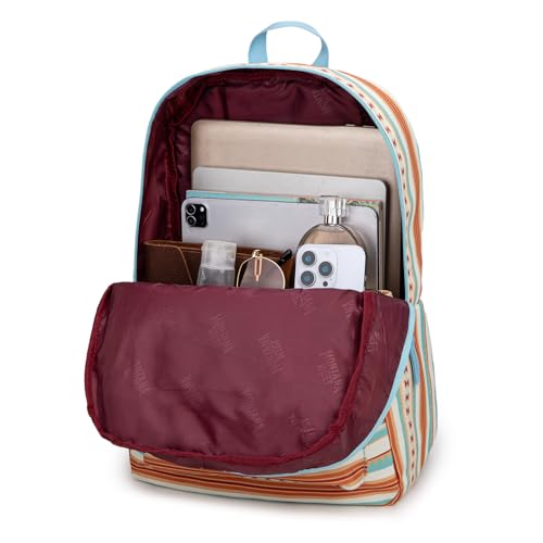 Montana West Backpack for Women Men 2 PCS Lightweight College Bookbags Casual Daypack Backpacks for Commute & Travel - color: Western Blue