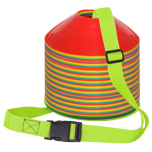 6.5 Feet Strap Cone Carrier Sport Cone Carrying Strap Adjustable Agility Disc Cone Strap Carrier for Storage & Travel with Quick Snap Closure - color: Green