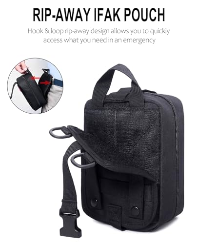 Molle First aid Kit Bag Empty ifak Medical Tactical Pouch for Camping Duty - color: Black