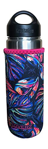 Neoprene 24-30 oz Water Bottle Insulator, Water Bottle Holder Cover Cooler Coolie for Stainless and Plastic Bottles - Tropics - color: Tropics, size: Large 24-30oz