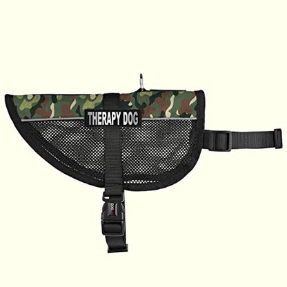Dogline MaxAire Vest Therapy Dog Removable Patch Adjustable Harness Reflective for Puppies Small Medium and Large Dogs 17 by 21 Inch Girth Green Camo - color: Green Camo, size: Girth 17 by 21"