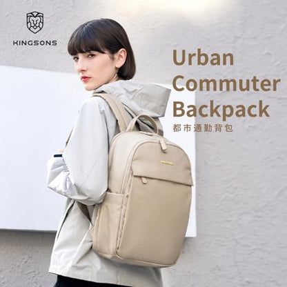 Kingsons Slim Travel Backpack With Luggage Strap,Black Business Backpack, Waterproof Nylon Commuter Bag for Work & Travel,Hiking, Red，Khaki (KS25002-Black-US-1) - color: Ks25002-black-us-1