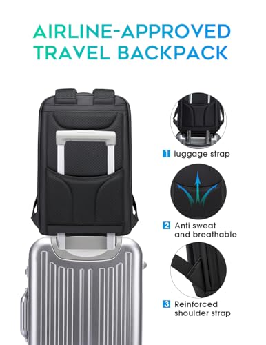 FUTURE AESTHETIC Business Smart Backpack Waterproof fit 15.6 Inch Laptop Backpack with USB Charging Port,Travel Backpack - color: Black