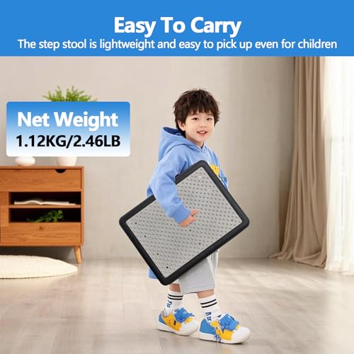 Mobility Step Stool, 3.3 Inch Height Portable One Step Stool for Adults, 400 Lbs Capacity Indoor Outdoor Anti-Slip Safety Step Platform, Black & Grey - size: 3.3 In Height