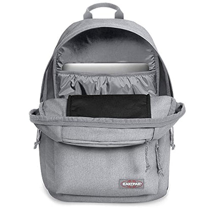 EASTPAK Padded Double – 24L Squared Backpack with Dual Front Pockets, 13” Laptop Sleeve, Bottle Holder & Padded Straps, Sunday Grey - color: Sunday Grey