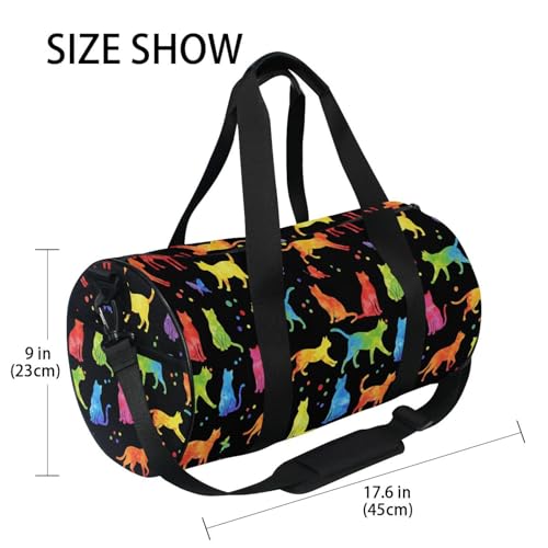MNSRUU Duffel Bags Witchcraft Black Cats Sports Gym Bag Travel Luggage Overnight Bags for Men Women Duffel Bags for Traveling - color: Goth 16