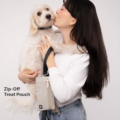 Cleverpup Porter 2-in-1 Dog Gear Backpack – Premium Dog Travel Bag with 10 Pockets, Zip-Off Treat Pouch, Leash Clip, Waterproof Pockets & Water Bottle Holder – Weekend, Hiking, Camping, Sand - color: Sand