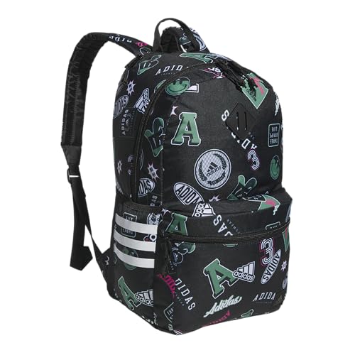 adidas 3-Stripe Classic backpack for men and women, bag with laptop sleeve - color: Rec League Black/White/5.0