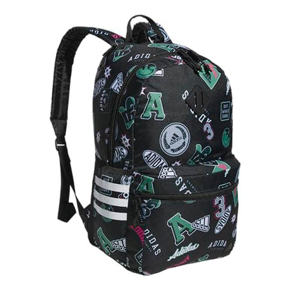 adidas 3-Stripe Classic backpack for men and women, bag with laptop sleeve - color: Rec League Black/White/5.0