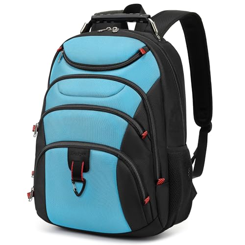 Boavan Laptop Backpack for men, 15.6 inch Laptop Bag with USB Port, Waterproof Travel Work Backpack Purse, Anti-Theft Teacher Nurse Doctor Casual Bookbags Office Business backpack，Sky Blue/Black - color: Sky Blue/Black, size: 15.6