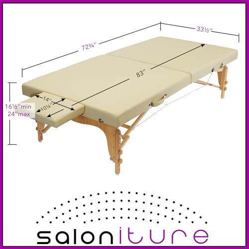 Saloniture Portable Physical Therapy Massage Table - Low to Ground Stretching Treatment Mat Platform - Cream - color: Cream