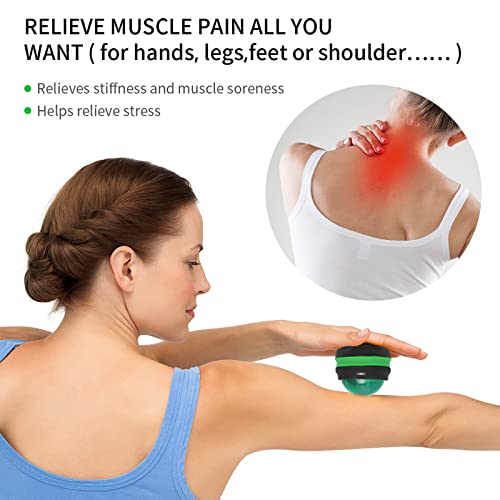 Coolrunner Massage Ball, Manual Roller Massager, Handheld Self Massage Therapy and Relax Full Body Tools for Sore Muscles, Shoulders, Neck, Arms, Legs, Back, Foot, Body (Green) - color: Green