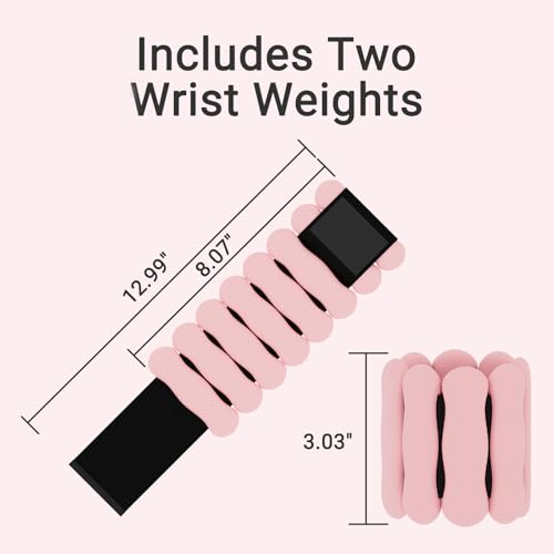 Ankle and Wrist Weights for Women & Men, Adjustable Arm & Leg Weights Set of 2 (1 lb/2 lb Each) Soft Silicone Weighted Bands Weighted Bracelet for Pilates Yoga Dance Walking Running Swimming Water Pool Home Gym Fitness Workout Jogging Gymnastics Aerobics