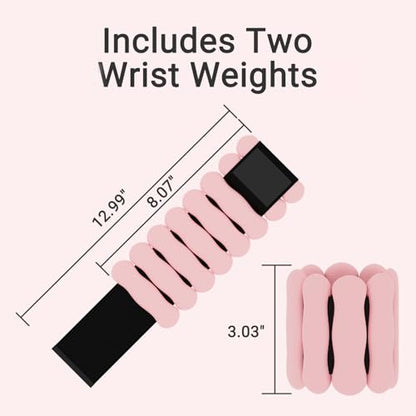 Ankle and Wrist Weights for Women & Men, Adjustable Arm & Leg Weights Set of 2 (1 lb/2 lb Each) Soft Silicone Weighted Bands Weighted Bracelet for Pilates Yoga Dance Walking Running Swimming Water Pool Home Gym Fitness Workout Jogging Gymnastics Aerobics