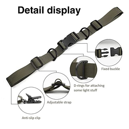 2 Pcs Adjustable Backpack Sternum Straps Chest Belt Hardness Strap with Anti-slip Fixed Clips for Camping Hiking - color: Navy Green