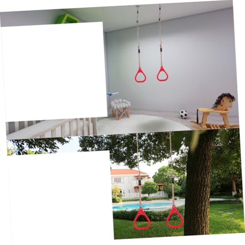 Outanaya Gymnastics Rings for Boys and Girls Plastic Exercise Rings Bodyweight Training Fitness Straps Outdoor Playset Accessories Random Color