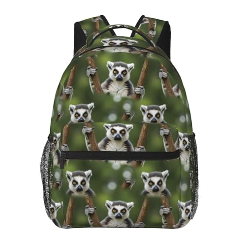 Lightweight Laptop Backpack Lemur, Water Resistant Work Daypack with Inner Pocket for Office Commute and Travel - color: Pattern (236)