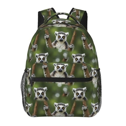Lightweight Laptop Backpack Lemur, Water Resistant Work Daypack with Inner Pocket for Office Commute and Travel - color: Pattern (236)