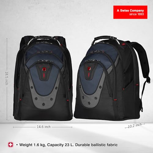 Wenger Ibex 17 inch Laptop Backpack, Men's and Women's Laptop Bag, Black/Gray/Blue - style: Wenger Ibex Laptop Backpack