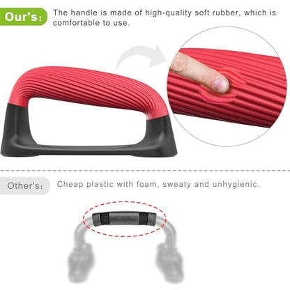Kipika Push Up Bars, Pushup Stands With Thickened Soft Plastic Handle, Stable and Non-Slip Base, Pushup Handles Perfect for Floor Strength Training - color: C: Black & Red