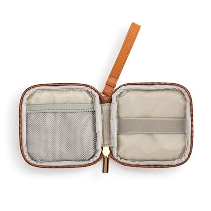 DEMDACO Electronic Accessories Tech Pouch Carry Case Travel Organizer for Cables Chargers and Headphones 4 x 4 Inch Saddle Brown - color: Brown