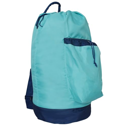 VividPaw Laundry Bag Extra Large Heavy Duty, Laundry Backpack for College students, Travel Laundry Bags with Adjustable Strap, Dirty Clothes Hamper, College Dorm Room Essentials (Blue) - color: Blue