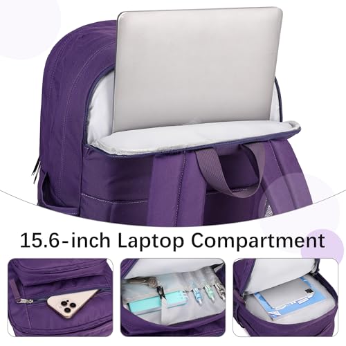 abshoo 34L Big School Backpack For College Women Middle High School Teen Girls Bookbag Travel Backpacks Daypack (Purple) - color: Purple
