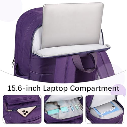 abshoo 34L Big School Backpack For College Women Middle High School Teen Girls Bookbag Travel Backpacks Daypack (Purple) - color: Purple