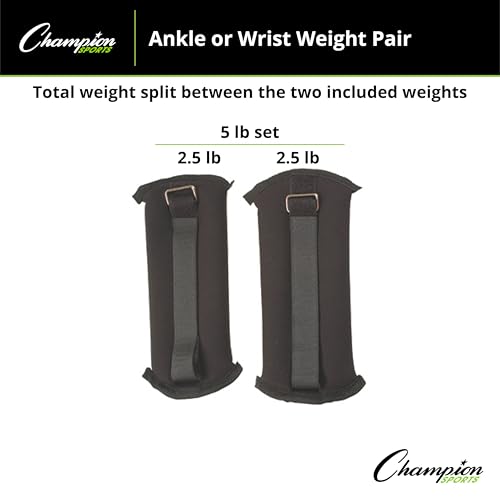 Champion Sports Soft Adjustable Ankle and Wrist Weights - size: 5 Lbs