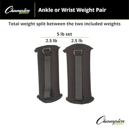 Champion Sports Soft Adjustable Ankle and Wrist Weights - size: 5 Lbs