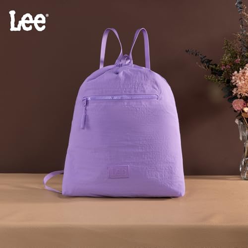 Lee Drawstring Backpack Bag Lightweight Small Gym Swim Beach Bag Water Resistant Sports Sackpack for Men Women, LEE48-002PP - color: Purple