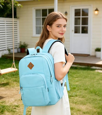abshoo Classical Basic Womens Travel Backpack For College Men Water Resistant Bookbag (Light Blue) - color: Light Blue, size: 16.5 Inc