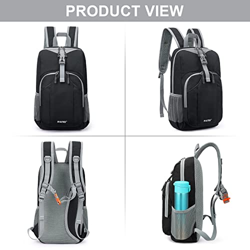G4Free Mini 10L Hiking Daypack Small Hiking Backpack Cycling Compact Shoulder Backpack Outdoor for Men Women(Black) | Small Lightweight Cycling Walks Daypack, with Reflective Strap, Compact, Water-Repellent, Tear-Resistant Polyester Material - color: Blac
