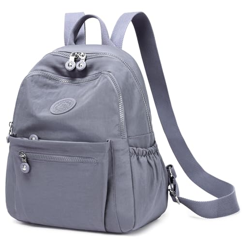 Mini Backpack Purse for Women Lightweight Nylon Casual Bag Small Daypacks for Work Travel (A Grey) - color: A Grey