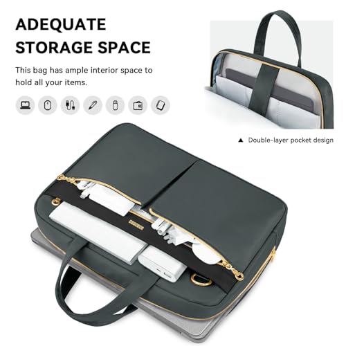Ferkurn Laptop Bag Case Women Men Computer Bag Compatible with MacBook/HP/LG/Dell, Shoulder Strap Slim Carrying Messenger Briefcase, Grey, 15.6-16 Inch - color: Heather Grey, size: 15-15.6 inch
