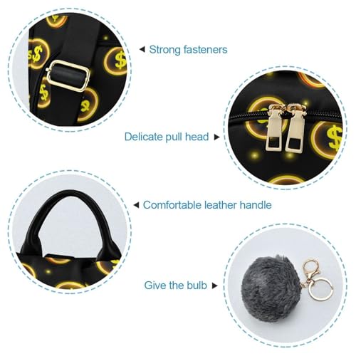 Women Backpack Purse Neon Yellow Coin with Dollar Backpack for Women Anti-theft Shoulder Bag Carry On Backpack Lightweight Rucksack Fashion Travel Ladies Bags - color: Dollar I8827