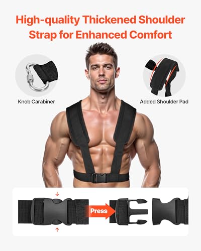 VEVOR Football Sleds and Chutes, Weight Sled, Football Training Pull Push Running Sled, Fitness Workout Sled Push Gym Equipment, Adjustable Height Handle, Compatible 1/2 in Weight Plates - style: Dragging