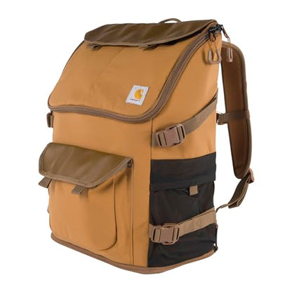 Carhartt 35L Nylon Workday Backpack, Durable Water-Resistant Pack with 15" Laptop Sleeve and Adjustable Shoulder Straps, Carhartt Brown - color: Carhartt Brown